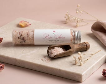 Rose Aura Luxury Bath Salts | Geranium Botanical Soak | Gift for Her