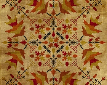 Scattered Leaves Cross Stitch PDF