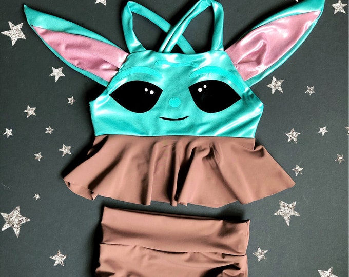 Girls Baby Yoda Swimsuit Bathing Suit Etsy