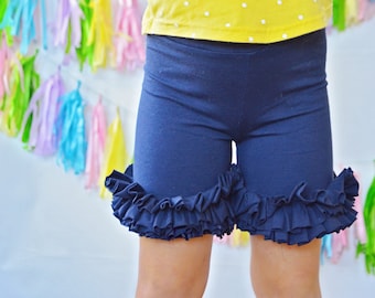 Girls Ruffle shorts in Navy