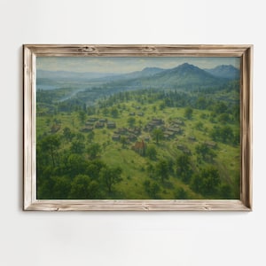 Póster de pintura al óleo de San Valentín de RDR2 / Mapa de New Hanover / Arte mural de San Valentín / Red Dead Redemption 2 / Regalo para jugadores / Paisaje natural de RDR2