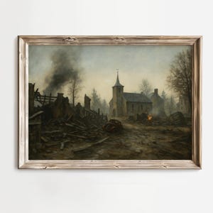 Dipinto a olio di paesaggio Foy Hell Let Loose / Hell Let Loose Merch / Poster di gioco della Seconda Guerra Mondiale / Arte Foy / Regalo per giocatori / Mappa di Foy