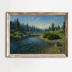 Póster de pintura al óleo de Granite Pass RDR2 / Arte del mapa del estrecho de Whinyard / Arte mural de Granite Pass / Red Dead Redemption 2 / Regalo para jugadores / Naturaleza de RDR2