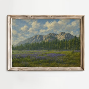 Póster de pintura al óleo de Mount Shann RDR2 / Arte del mapa de West Elizabeth / Arte mural de Mount Shann / Red Dead Redemption 2 / Regalo para jugadores / Naturaleza de RDR2