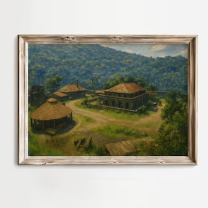 Póster de pintura al óleo de Aguasdulces RDR2 / Mapa de Guarma / Arte mural de Aguasdulces / Red Dead Redemption 2 / Regalo para gamers / Paisaje natural de RDR2
