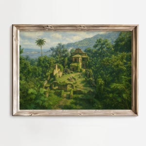 Póster de pintura al óleo de La Capilla RDR2 / Mapa de Guarma / Arte mural de La Capilla / Red Dead Redemption 2 / Regalo para gamers / Paisaje natural de RDR2
