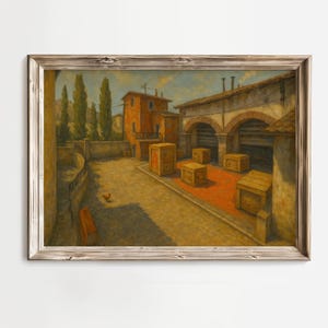 Inferno A Site Landscape Oil Painting CS2 | CSGO Merch | Counter-strike 2 | CS2 Gaming Poster | Counter Strike Art | Gamer Gift Inferno Map