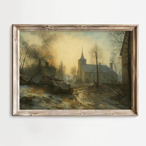 Dipinto a olio di paesaggio Foy Hell Let Loose / Hell Let Loose Merch / Poster di gioco della Seconda Guerra Mondiale / Arte Foy / Regalo per giocatori / Mappa di Foy