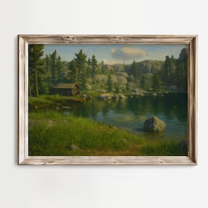 Póster de pintura al óleo de O'Creagh's Run (RDR2) / Mapa de Ambarino / Arte mural de O'Creagh's Run / Red Dead Redemption 2 / Regalo para jugadores / Paisaje de RDR2