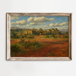 Póster de pintura al óleo de Fort Mercer RDR2 / Nuevo mapa de Austin / Arte mural de Fort Mercer / Red Dead Redemption 2 / Regalo para jugadores / Naturaleza desértica de RDR2