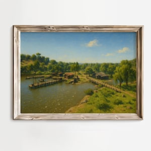 Póster de pintura al óleo de Thieves' Landing (RDR2) / Nuevo mapa de Austin / Arte mural de Thieves' Landing / Naturaleza de Red Dead Redemption 2 / Regalo para gamers