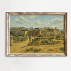 Póster de pintura al óleo de Fort Mercer RDR2 / Nuevo mapa de Austin / Arte mural de Fort Mercer / Red Dead Redemption 2 / Regalo para jugadores / Naturaleza desértica de RDR2