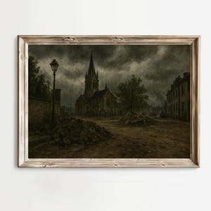 Dipinto ad olio di paesaggio di Carentan Hell Let Loose / Hell Let Loose Merch / Poster di gioco della Seconda Guerra Mondiale / Arte di Carentan / Regalo per giocatori / Mappa di Carentan