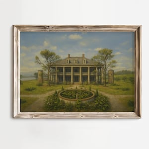 Póster de pintura al óleo de Braithwaite Manor RDR2 / Arte del mapa de Lemoyne / Arte mural de Braithwaite Manor / Red Dead Redemption 2 / Regalo para jugadores / Naturaleza de RDR2