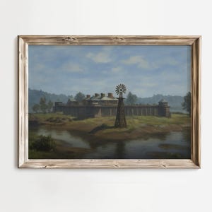 Póster de pintura al óleo de la penitenciaría de Sisika (RDR2) / Mapa de Lemoyne / Arte mural de la penitenciaría de Sisika / Regalo de Red Dead Redemption 2 / Prisión de RDR2