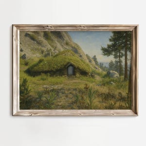 Póster de pintura al óleo de la Casa Misteriosa de la Colina (RDR2) / Mapa de Ambarino / Arte mural de la Casa Misteriosa de la Colina / Red Dead Redemption 2 / Regalo para gamers