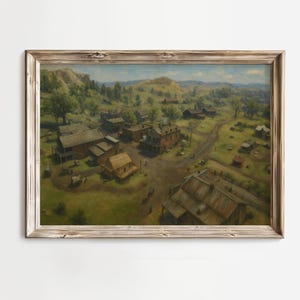 Póster de pintura al óleo de San Valentín de RDR2 / Mapa de New Hanover / Arte mural de San Valentín / Red Dead Redemption 2 / Regalo para jugadores / Paisaje natural de RDR2
