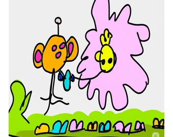 Brave Kid vs Monster Art: Whimsical Nursery Decor (Digital Download)