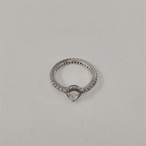 pandora 925 ale sterling silver classic teardrop clear cz halo ring
