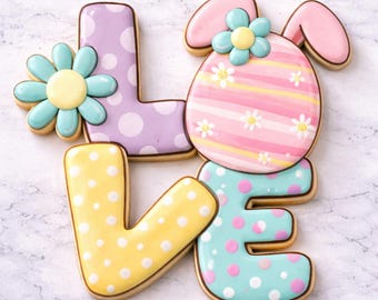 Easter LOVE koekjessnijderset | Love Cookies met konijnenei | Koekjesvormpjes lente Pasen | Schattige paaskoekjes | Bunny Love Koekjes Uitsteker