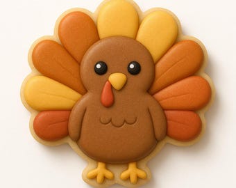 Turkey Front_View cookie cutter – gobble up the fun! - two styles to choose