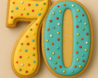 70th Birthday Cookie Cutter Shape - Seventy and Fabulous!!