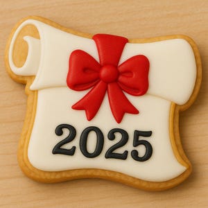 Graduation Ribbon Cookie Cutter -2025 Graduation cookie cutter