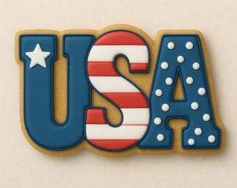USA Flag shaped - Cookie Cutter - Fourth of July Cookie Cutter -  Celebrate Your Patriotism!