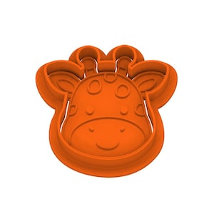 Fichier 3D Giraffe_Head - emporte-pièce avec tampon et bouton - Fichier STL pour emporte-pièce numérique - 2", 3" et 4" tailles incluses