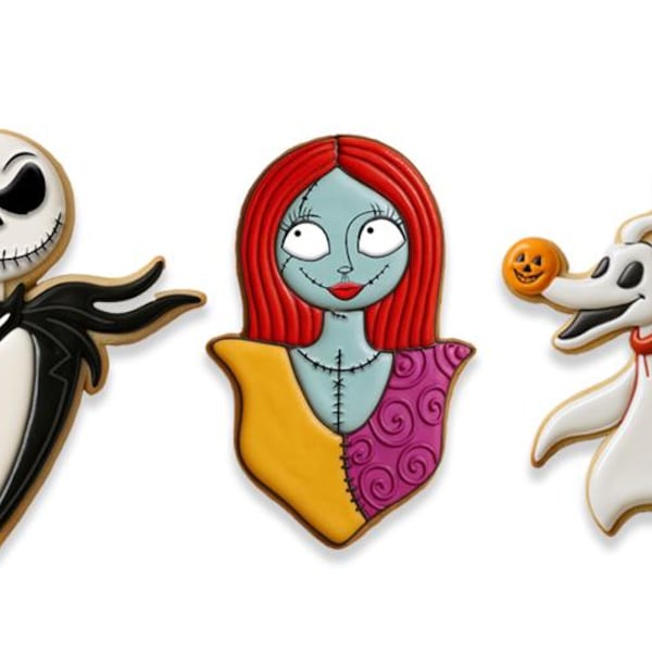 Nightmare Christmas_Set_A Cookie Cutter Set | Jack Skellington, Sally and Zero | Halloween & Christmas Cookie Cutters
