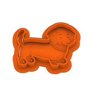 STL Wiener_Dog - Cutter with Stamp and Knobs - Digital Cookie Cutter STL File – 2", 3", and 4" Sizes Included