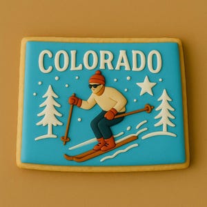 Emporte-pièce à l&#39;emporte-pièce de l&#39;État du Colorado : dévalez les pentes ! Des montagnes aux sommets enneigés, du plaisir en snowboard !