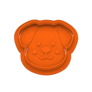 Cabeza de perro STL - Cortador con sello y perilla = Archivo STL de cortador de galletas digital - Tamaños incluidos: 2", 3" y 4"