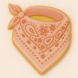 Boho Bandana Cookie Cutter – Floral Western Scarf Design