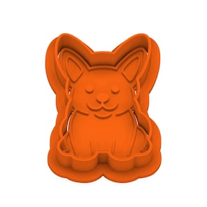 Cortador STL Corgi con sello y perilla - Archivo STL para cortador de galletas digital (2", 3" y 4")