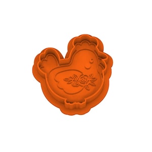 STL BOHO Chicken - Cutter with Stamp and Knob - Digital Cookie Cutter STL File – 2", 3", and 4" Sizes Included