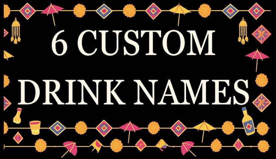 6 Custom Drink Names Package - Etsy