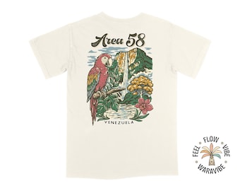 Venezuela Vintage T-Shirt "Area 787" - Graphic Tee for Men and Women for Beach, Travel Gift, Hispanic Heritage, Summer Shirt