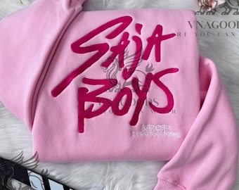 Embroidered Saja B0ys Boy Band Shirt - KDH Shirt, Saja B0ys Kpop Fan Shirt, Cute Tiger Demon Shirt