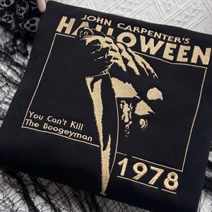 Embroidered Halloween 1978 Myers Sweatshirt, Retro Horror Slasher Crewneck, John Carpenter Scary Movie Fan Gift Sweater, Halloween Gift Idea