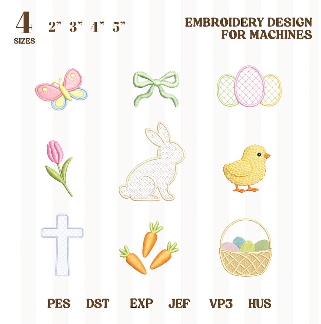 Easter Mini Embroidery Design Bundles, Happy Easter Embroidery, Spring ...
