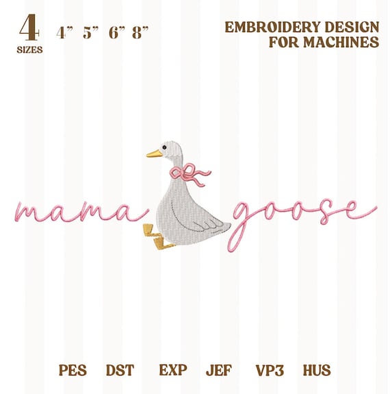 Mama Goose Embroidery Design, Funny Mama Embroidery, Mothers Day Gift, New Mama Gift, Funny Mom gift, Goose Mama Machine Design