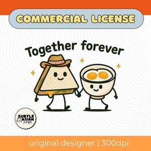 Perfect Together Kaya Toast Eggs Asian Clip Art PNG Digital Download