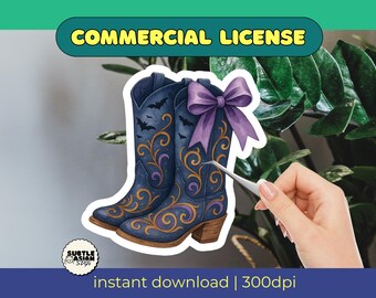 Halloween Coquette Cowgirl Boots PNG