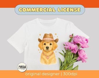 Watercolour Western Golden Retriever PNG
