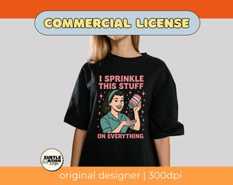 Sprinkling Sarcasm PNG | Retro Mid-Century Housewife Clipart (Digital Download)