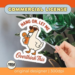 Silly Goose Overthinking Goose Funny PNG | Sassy Saying Funny Sarcastic Attitude Humour | Funny Shirt Design