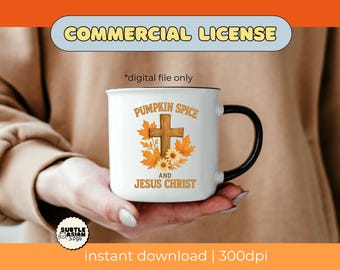 Pumpkin Spice Jesus Christ Fall PNG | Christian Art (Digital Download)