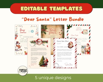 Letter to Santa Printable Template | Editable Personalized Christmas Letter