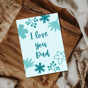 Tarjeta "Te amo, papá" - Plantilla imprimible para el Día del Padre - Descarga instantánea